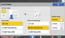 Ilustración de la pantalla del panel de mandos