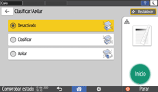 Ilustración de la pantalla del panel de mandos