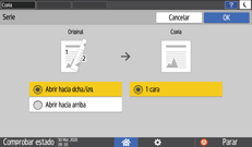 Ilustración de la pantalla del panel de mandos