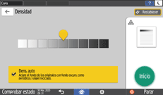 Ilustración de la pantalla del panel de mandos