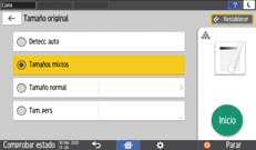 Ilustración de la pantalla del panel de mandos