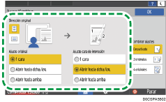 Ilustración de la pantalla del panel de mandos