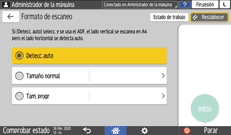 Ilustración de la pantalla del panel de mandos