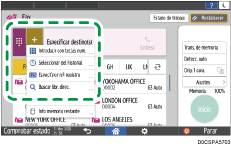 Ilustración de la pantalla del panel de mandos