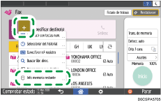 Ilustración de la pantalla del panel de mandos
