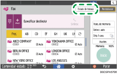 Ilustración de la pantalla del panel de mandos