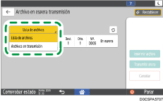 Ilustración de la pantalla del panel de mandos