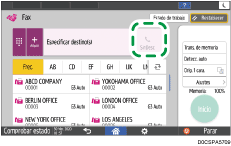 Ilustración de la pantalla del panel de mandos