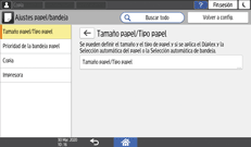 Ilustración de la pantalla del panel de mandos
