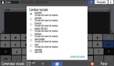 Ilustración de la pantalla del panel de mandos