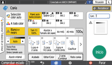 Ilustración de la pantalla del panel de mandos