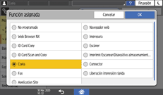 Ilustración de la pantalla del panel de mandos