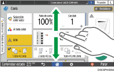 Ilustración de la pantalla del panel de mandos