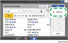 Ilustración de la pantalla del panel de mandos