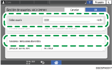 Ilustración de la pantalla del panel de mandos