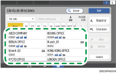 Ilustración de la pantalla del panel de mandos