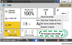 Ilustración de la pantalla del panel de mandos
