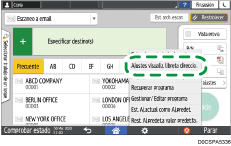Ilustración de la pantalla del panel de mandos