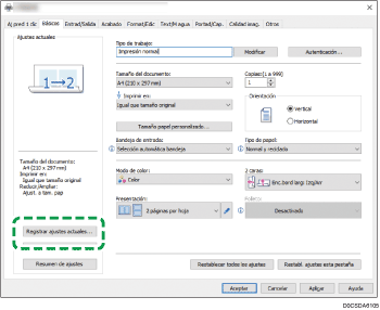Ilustración de la pantalla del driver