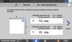 Ilustración de la pantalla del panel de mandos