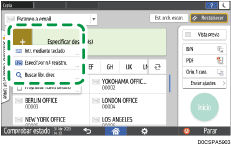 Ilustración de la pantalla del panel de mandos