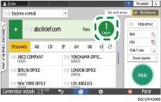 Ilustración de la pantalla del panel de mandos