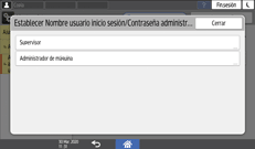 Ilustración de la pantalla del panel de mandos