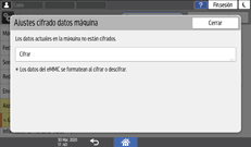 Ilustración de la pantalla del panel de mandos