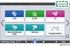 Ilustración de la pantalla del panel de mandos