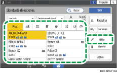 Ilustración de la pantalla del panel de mandos