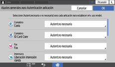 Ilustración de la pantalla del panel de mandos