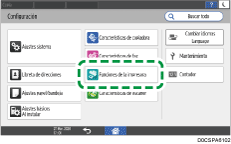 Ilustración de la pantalla del panel de mandos