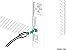 ilustración de la conexión del cable de interfaz USB