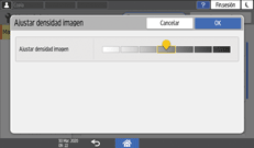 Ilustración de la pantalla del panel de mandos