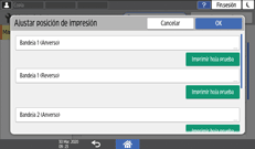 Ilustración de la pantalla del panel de mandos