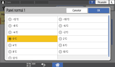 Ilustración de la pantalla del panel de mandos