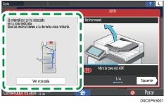 Ilustración de la pantalla del panel de mandos
