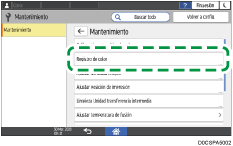 Ilustración de la pantalla del panel de mandos