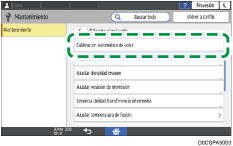 Ilustración de la pantalla del panel de mandos