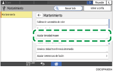 Ilustración de la pantalla del panel de mandos