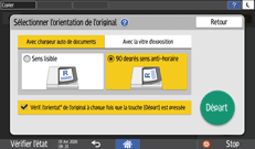 Illustration de l'écran du panneau de commande