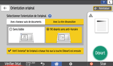 Illustration de l'écran du panneau de commande
