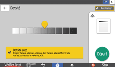 Illustration de l'écran du panneau de commande