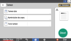 Illustration de l'écran du panneau de commande