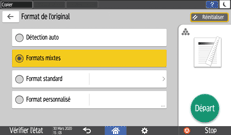 Illustration de l'écran du panneau de commande