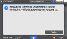 Illustration de l'écran du panneau de commande