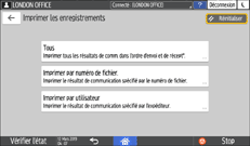 Illustration de l'écran du panneau de commande