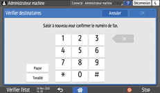 Illustration de l'écran du panneau de commande