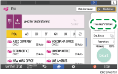 Illustration de l'écran du panneau de commande