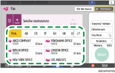 Illustration de l'écran du panneau de commande